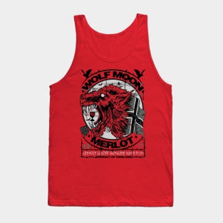 "WOLF MOON MERLOT" RED Tank Top